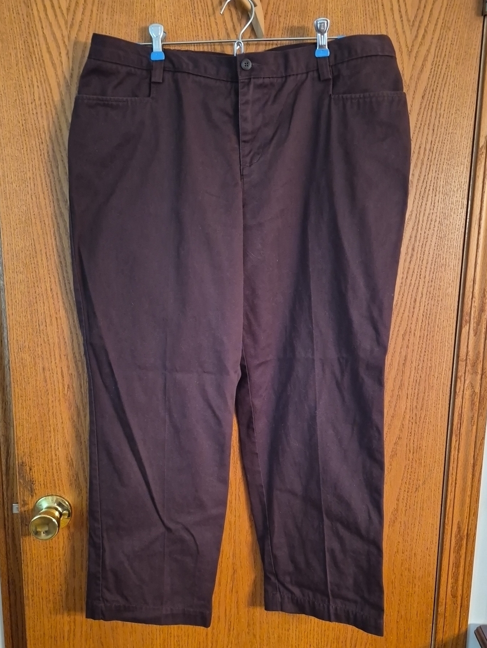 CJ Banks Wrinkle Free Chocolate Brown Pants Slacks Sz 16W Petite